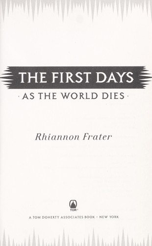 Published cover of The First Days