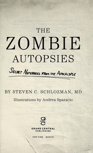 Published cover of The Zombie Autopsies