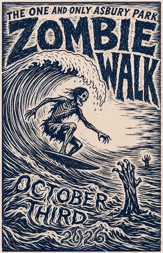 Asbury Park Zombie Walk · official 2026 artwork