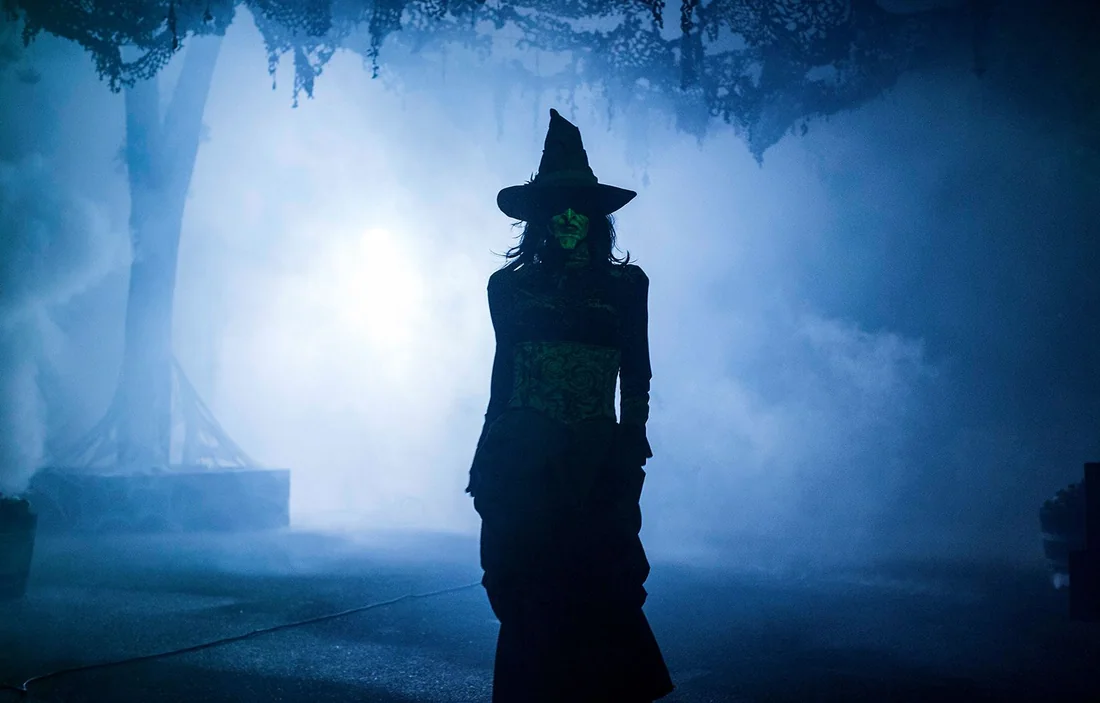 A witch in the fog: Knott's official Scary Farm promotional photograph on its 2026 event page.